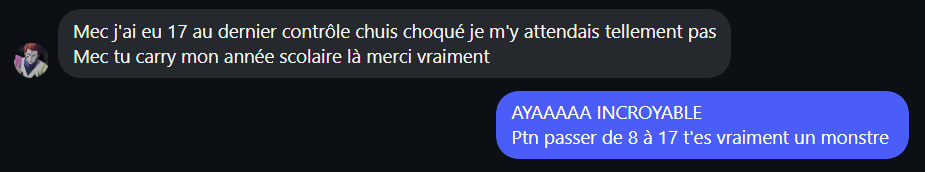 Témoignage d'élève 1
